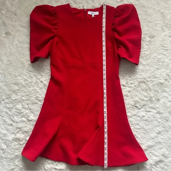 Likely Alia Dress Fit & Flare Puff Sleeve Mini in Scarlet Red Sz 8 NWT New - Picture 12 of 12